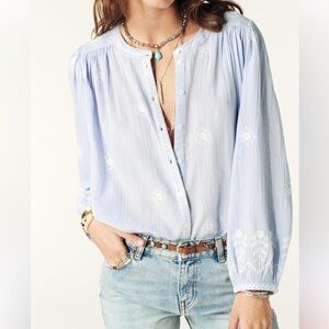 NWT BA&SH Duha Embroidered Cotton Top